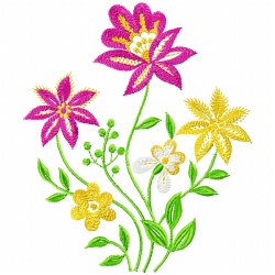 Flowers And Tree Embroidery Design 2 Flowers And Tree Embroidery Design 2